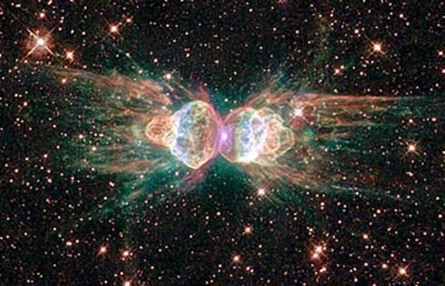 The Ant Nebula, a cloud of dust and gas whose technical name is Mz3, resembles an ant when observed using