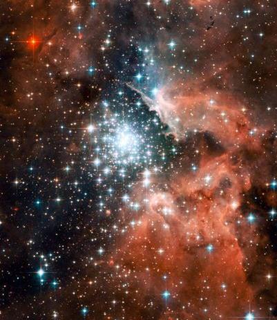 More Hubble Telescope Pics. Thousands of sparkling young stars are nestled within the giant nebula NGC 3603.