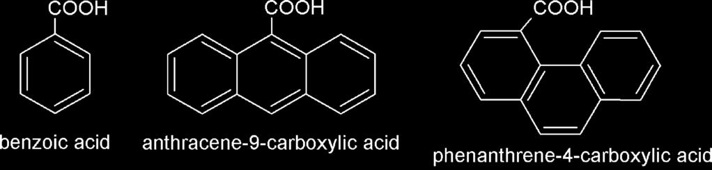 2242 J Mol Model (2012) 18:2241 2246 Scheme 1 Small model molecules (benzoic, anthracene-9-carboxylic and phenathrene-4-carboxylic acids pristine structure (for example, density of states, HOMO- LUMO