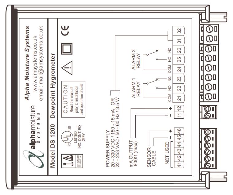 Application Wiring Diagrams Model DS1200 Display Stable, Accurate and Reliable Alarmed Monitor Application Wiring Diagrams Model DS1200 Display Connection Details Note: