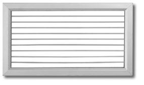 Ventilating grilles Aluminium and steel grilles Visible or hidden screw installation Steel sheet powder painted in standard RA 90