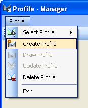 To create a new profile, select the option from the menu Profile > Create Profile or