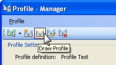 In the Profile Manager form select the option in the menu Profile > Draw Profile or click on the Draw profile icon in the toolbar.
