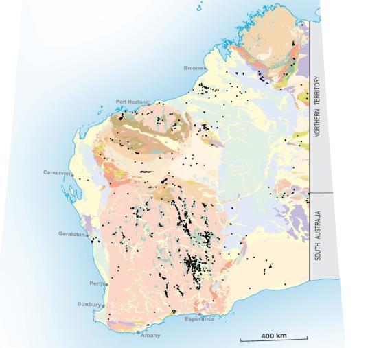 Historical drilling in Western Australia: 1977-2013 All Holes : >300 Metres depth 13,203 holes / 6.2 million metres 0.