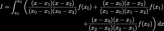Simpson s 1/3 Rule uses second-order interpolating polynomial to approximate definite integrals where