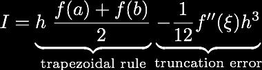 Error Es/mate of Trapezoidal Rule For small h, it is