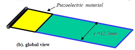 Figure 1: Schematic Diagram of Piezoelectric wing Figure 2 shows the experimental setup used in the present study.