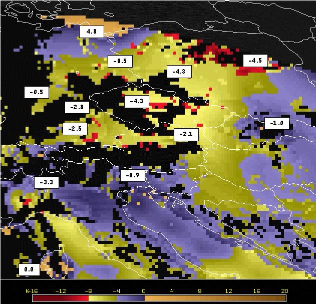 3.2 Lifted Index Figure 2 is an example of the Lifted Index retrieved over Central Eastern Europe. With Lifted Index negative values indicate potential instability.