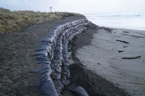 covered geotube sand cover during high tide David Michalsen,