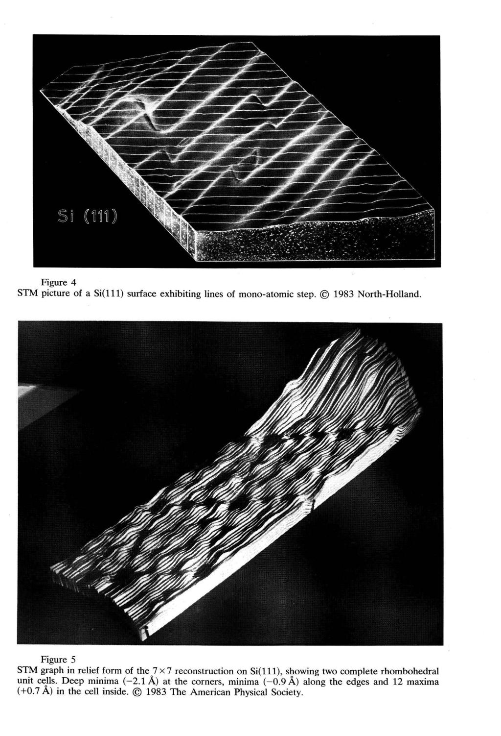 .Y* ^»1 (1111 Figure 4 STM picture of a Si(lll) surface exhibiting lines of mono-atomic step. 1983 North-Holland.