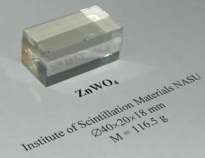 Advantages of the ZnWO4 crystal Very good anisotropic features High level of radiopurity High light output, that is low energy threshold feasible High