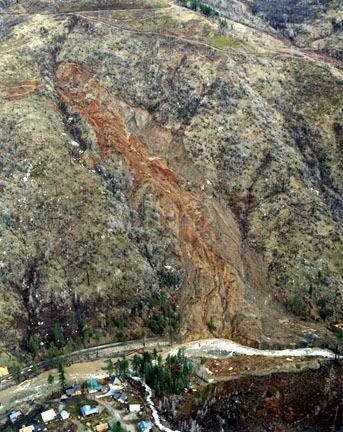 Slides Rapid down-slope movement Sediment, soil & regolith break loose Mountainous areas Rapid and destructive Often