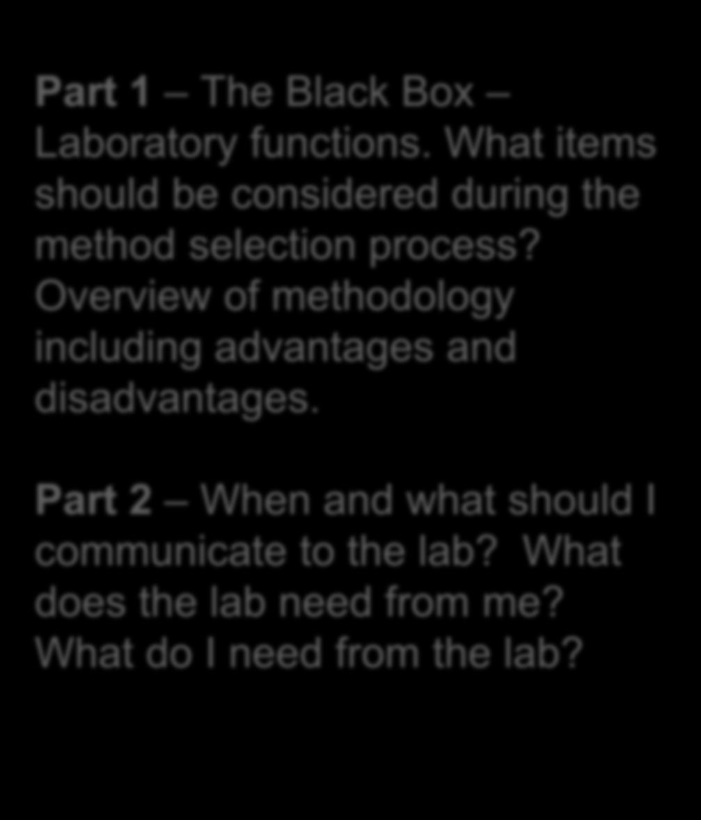 Outline of Environmental Analysis Part 1 The Black Box