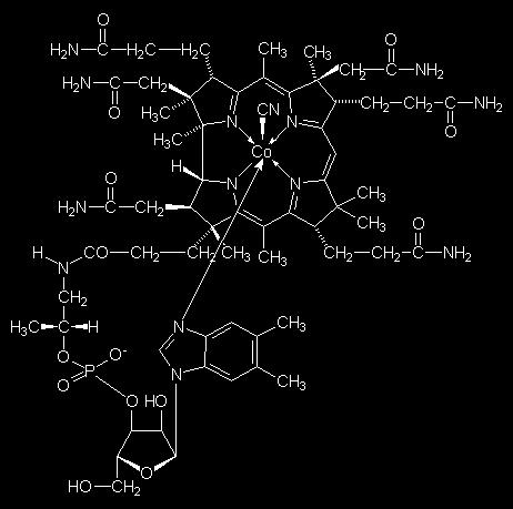 Structure of cyanocobalamine Vitamin B12