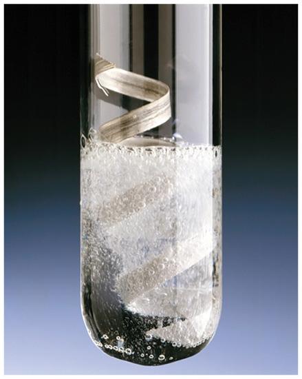 Acids and Metals Acids react with metals to produce hydrogen gas and the salt of the metal.