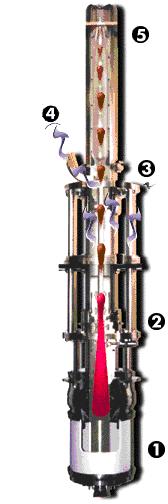 Klystron The electron gun (1) produces a flow of electrons. The bunching cavities (2) regulate the speed of the electrons so that they arrive in bunches at the output cavity.
