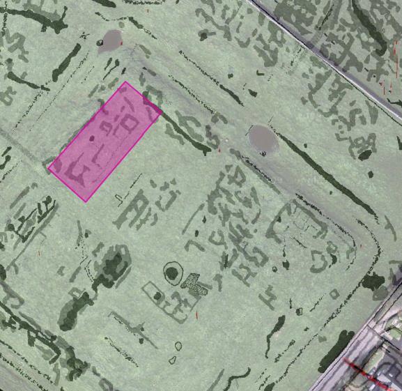 The squarish blocks in a rectangle, here, indicate the presence of a barrack. To the southeast of the fort is a native settlement.