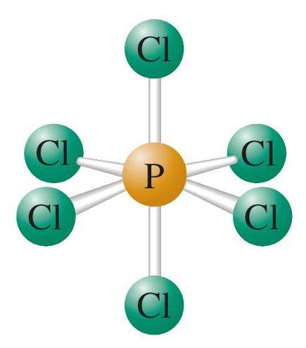 six electron pairs around a central atom.