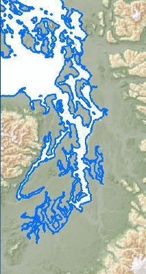 Coastline and lake boundaries: location uncertainty related