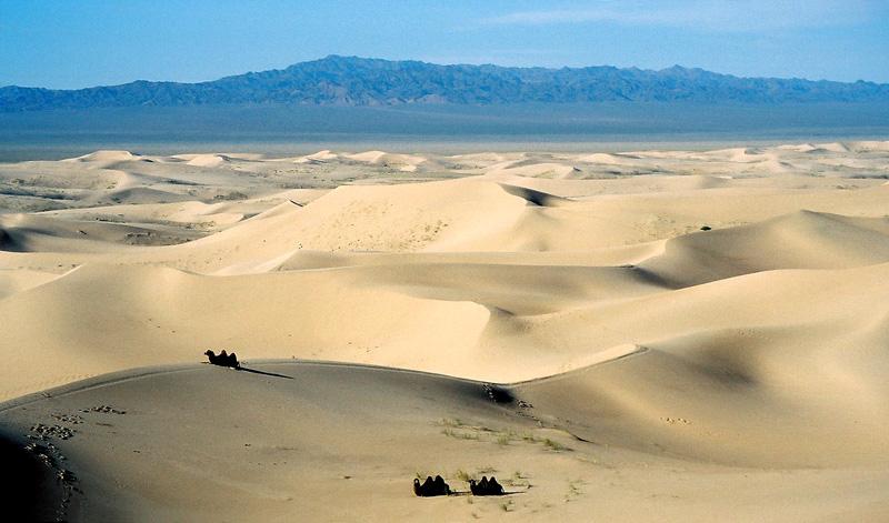The Gobi desert in central Asia is cooler
