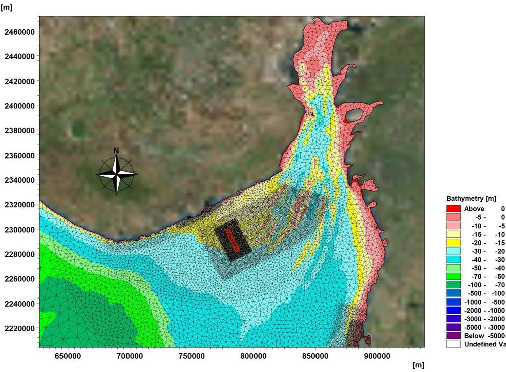 5. Modelling Software (1) Hydrodynamic modelling by MIKE 21 Flow Model HD FM Simulates unsteady flow taking into account bathymetry, sources and external forcing