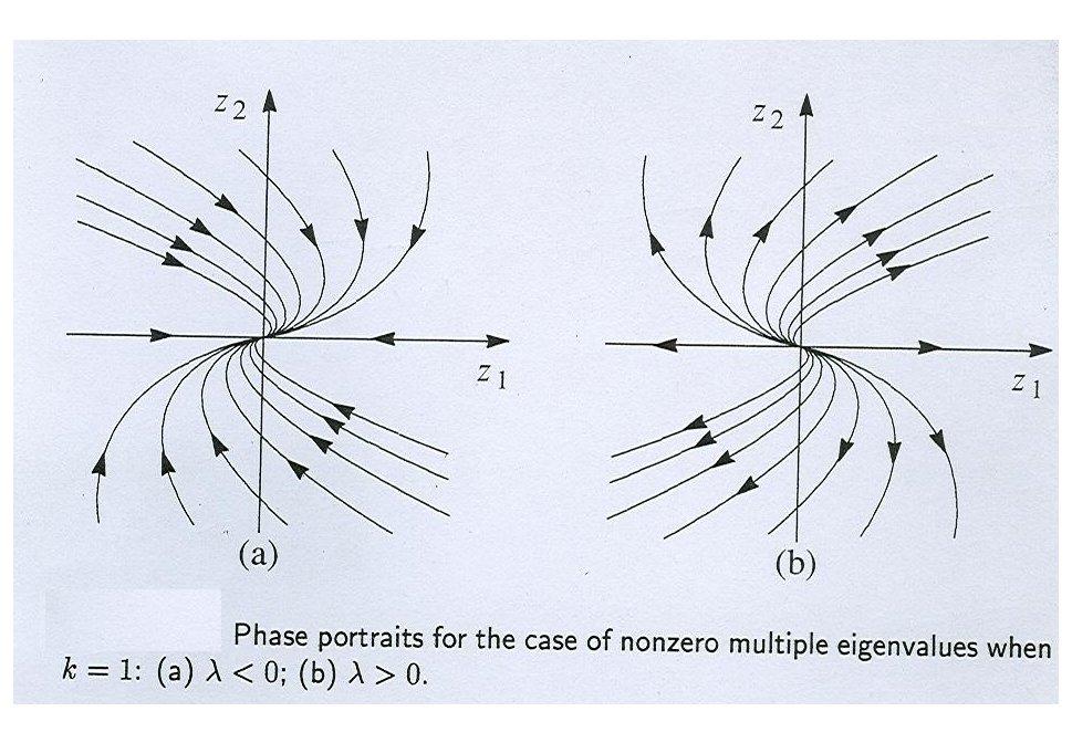 Case 3: Nonzero Multiple Eigenvalues λ 1 = λ 2 = λ 0 There is no fast-slow asymptote.