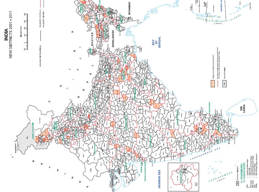 India Census Atlas Documents boundary change over time Rich historical data