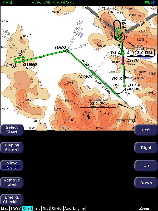 4 of 5 Minimums Shows the descent minimums for the approach.