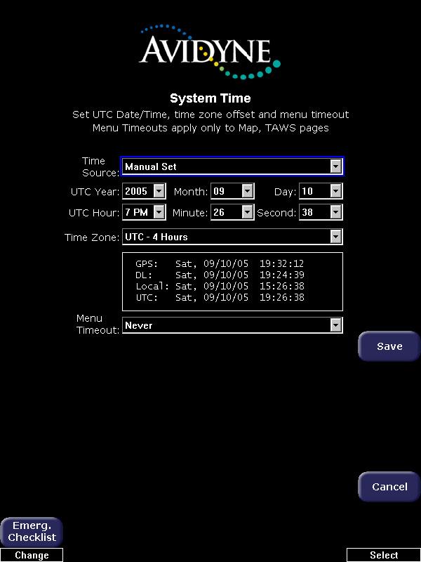 System Time Page 8.5 System Time Page The System Time Page allows you to set the time zone offset based on your location relative to UTC.