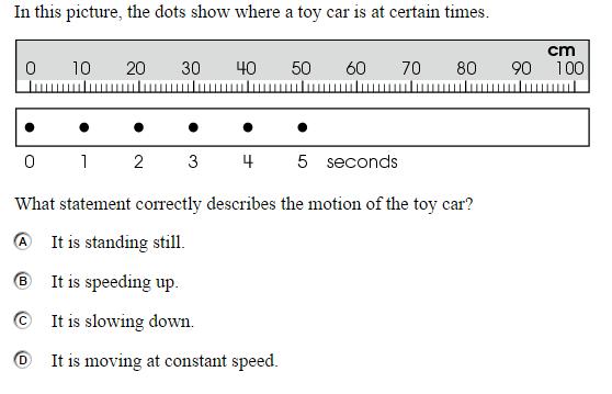 Question 16 16845/17773 Points Possible: 1 See Alignment for more detail. Scoring Guidelines Rationale for Option A: This is incorrect. The object is moving at a constant speed.