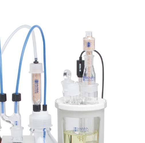 HI904 Karl Fischer Coulometric Titrator HI904 Karl Fischer Coulometric Titrator Measures 1 ppm to 5% water content Precision dosing system by generator electrode 400 ma pulsed current