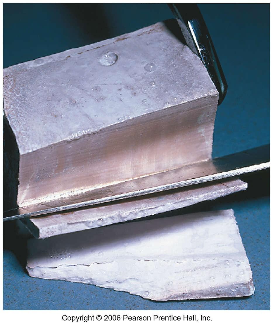Alkali Metals Soft, metallic solids.