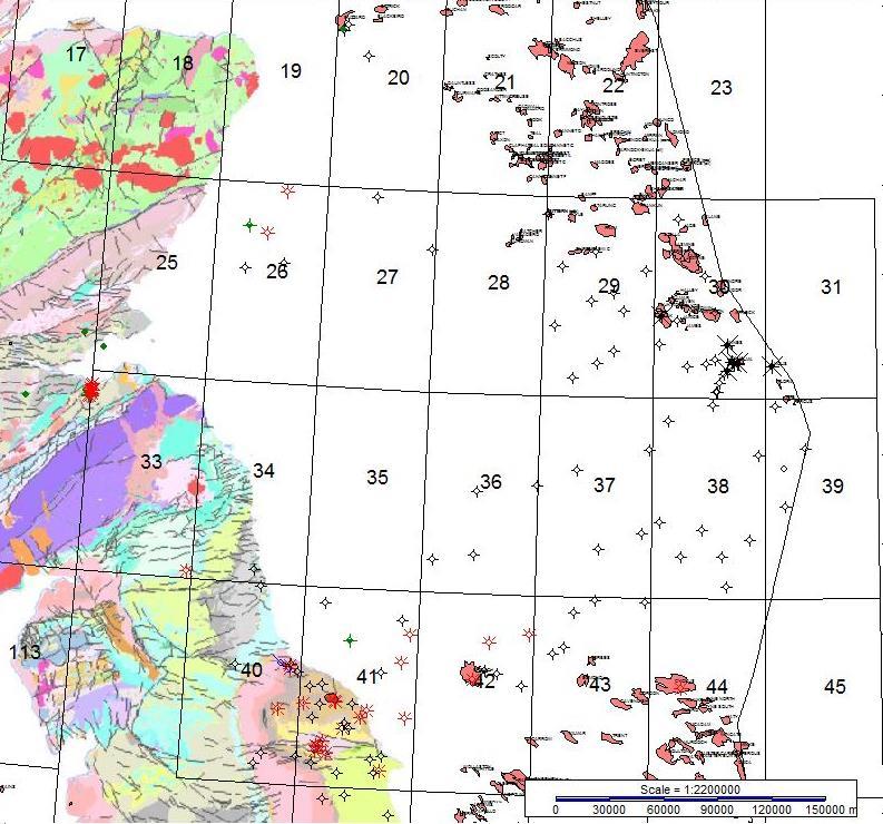 Mid North Sea High Study Area Vast area between the Central Graben and the Southern Gas Basin ca 80,000 km 2 First well in the UK sector was drilled in Quad 38 in 1964-65 Mid North Sea High