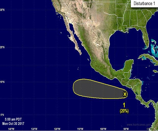 Tropical Outlook Eastern Pacific Disturbance 1 (as of 5:00 a.m.