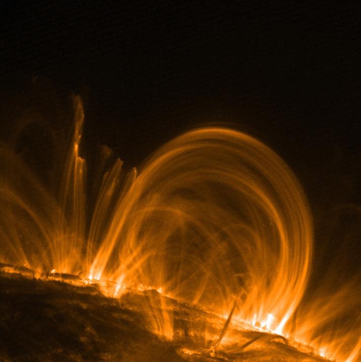 Flares are our solar system s largest explosive events. The primary energy source for flares appears to be the tearing and reconnection of strong magnetic fields.