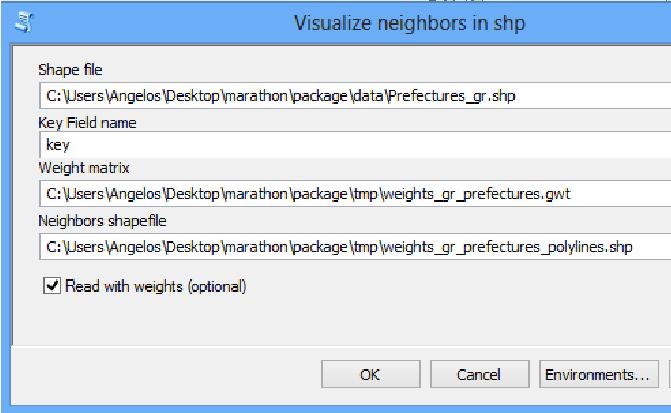 visualize neighbours in shp menu script (right).