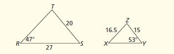 2. Triangles RST is similar to triangle