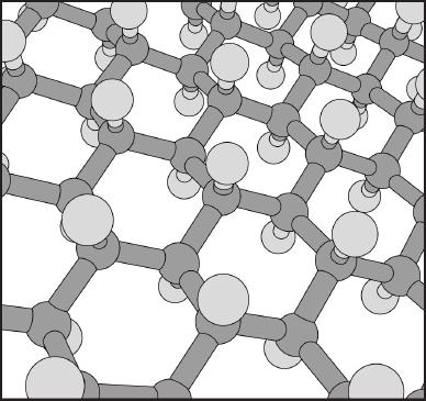 Q23. In 2009 a new material called graphane was discovered. The diagram shows part of a model of the structure of graphane.