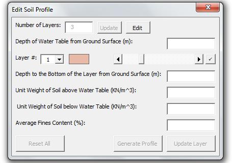 Spreadsheets in Education (ejsie), Vol. 7, Iss. [014], Art. 4 Figure 10: Screen shot of the Edit Soil Profile form. In addition to the color, the user has to enter four parameters for each layer.