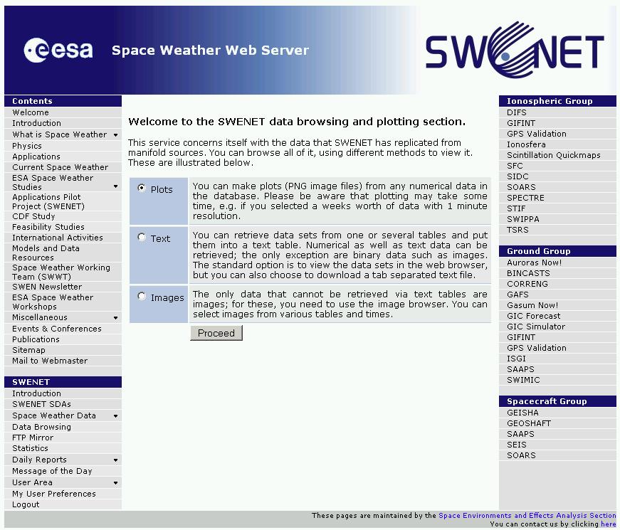 Example, Step I: Choose Browse Method 2nd European Space Weather Week
