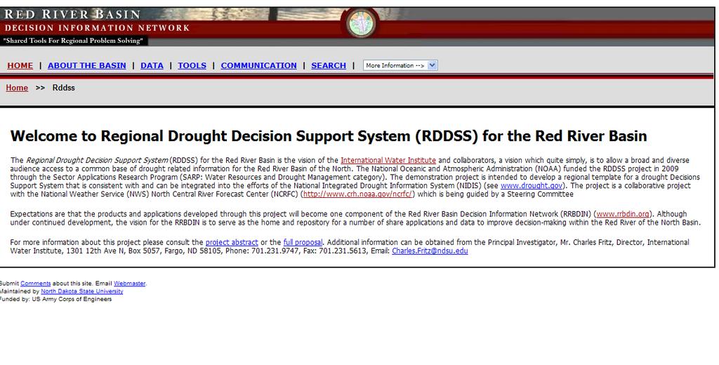 org/) Similar in design to the Klamath Basin DSS site (i.e. welcome page, links to tools/collaborators/other info).