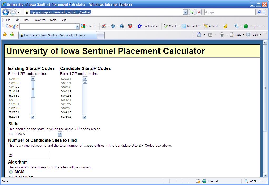 Sentinel Placement Calculator 66 Source: