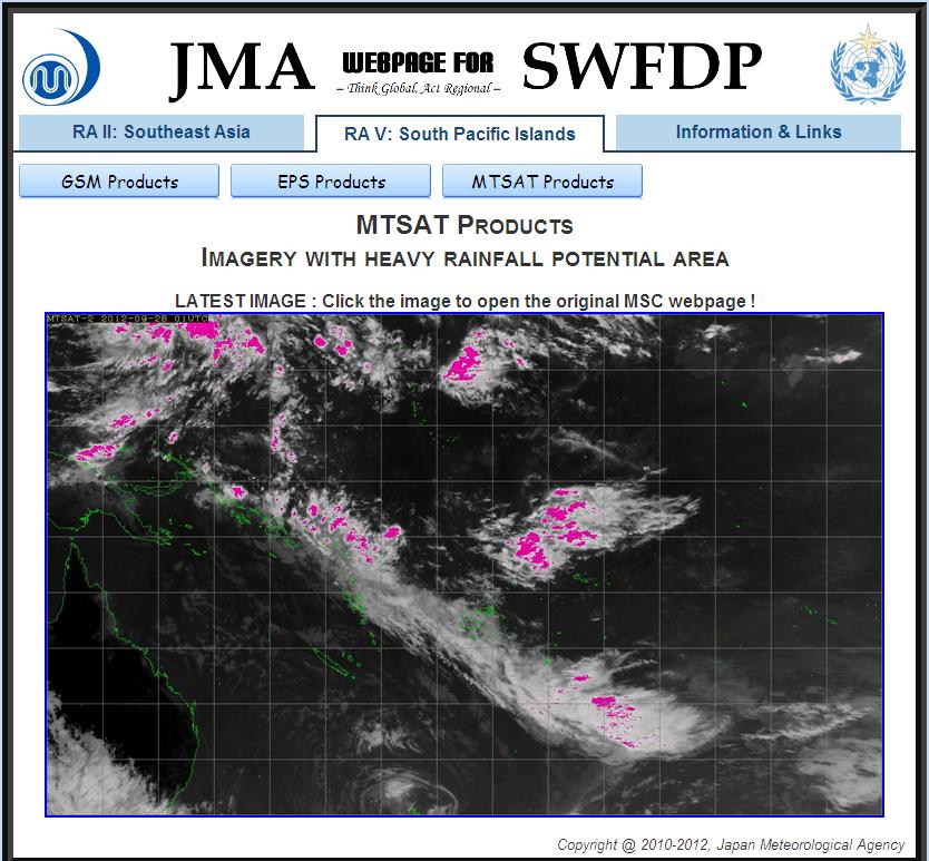 JMA SWFDP Webpage Forecast