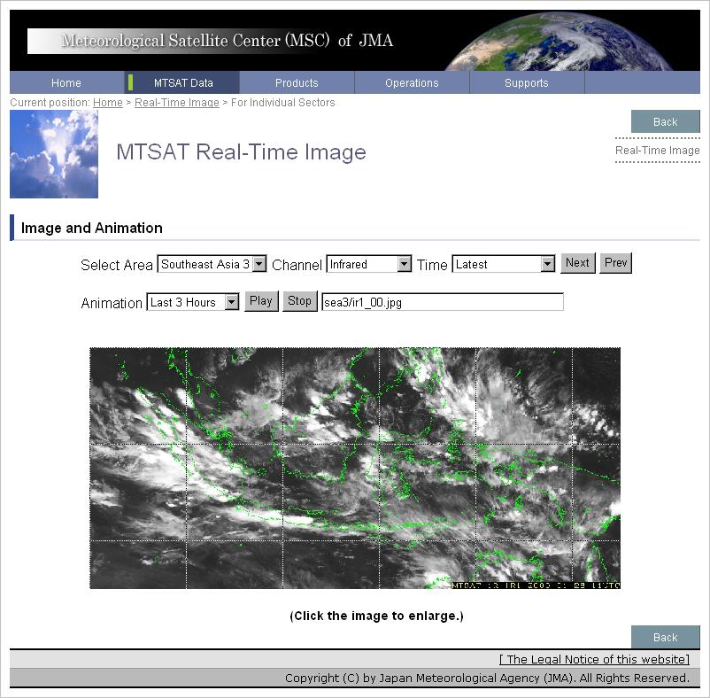 Real time JPEG Imagery Service on JMA/MSC Website Providing imagery on MSCweb easy access to MTSAT imagery