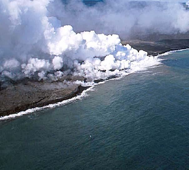 The edges of the plates, where earthquakes and volcanoes often occur, usually lie near the edges of the oceans. The shaking of an earthquake or the explosion of a volcano can cause large landslides.