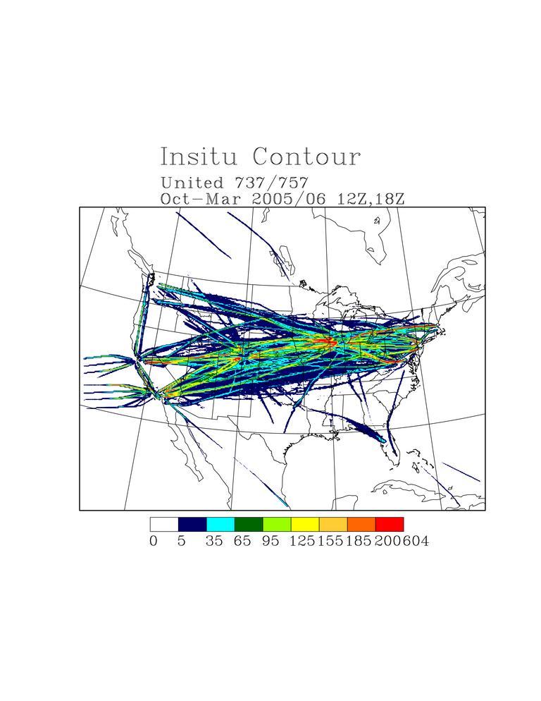 SIGNIFICANT TURBULENCE EVENTS Turbulence Climatology: Figure 1 shows the flight routes of EDR-equipped United Airlines Boeing 757 aircraft.