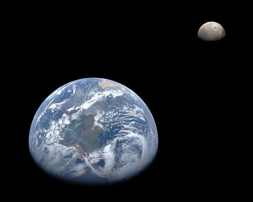 The Earth and Moon An actual