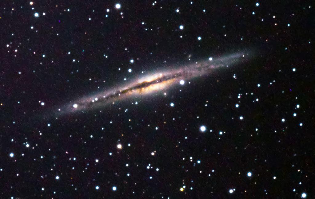 NGC891 GALAXY - Autumn RA 2h 22.6m DEC +42 21' 10 NGC 891 (also known as Caldwell 23) is an edge-on unbarred spiral galaxy about 30 million light-years away in the constellation Andromeda.
