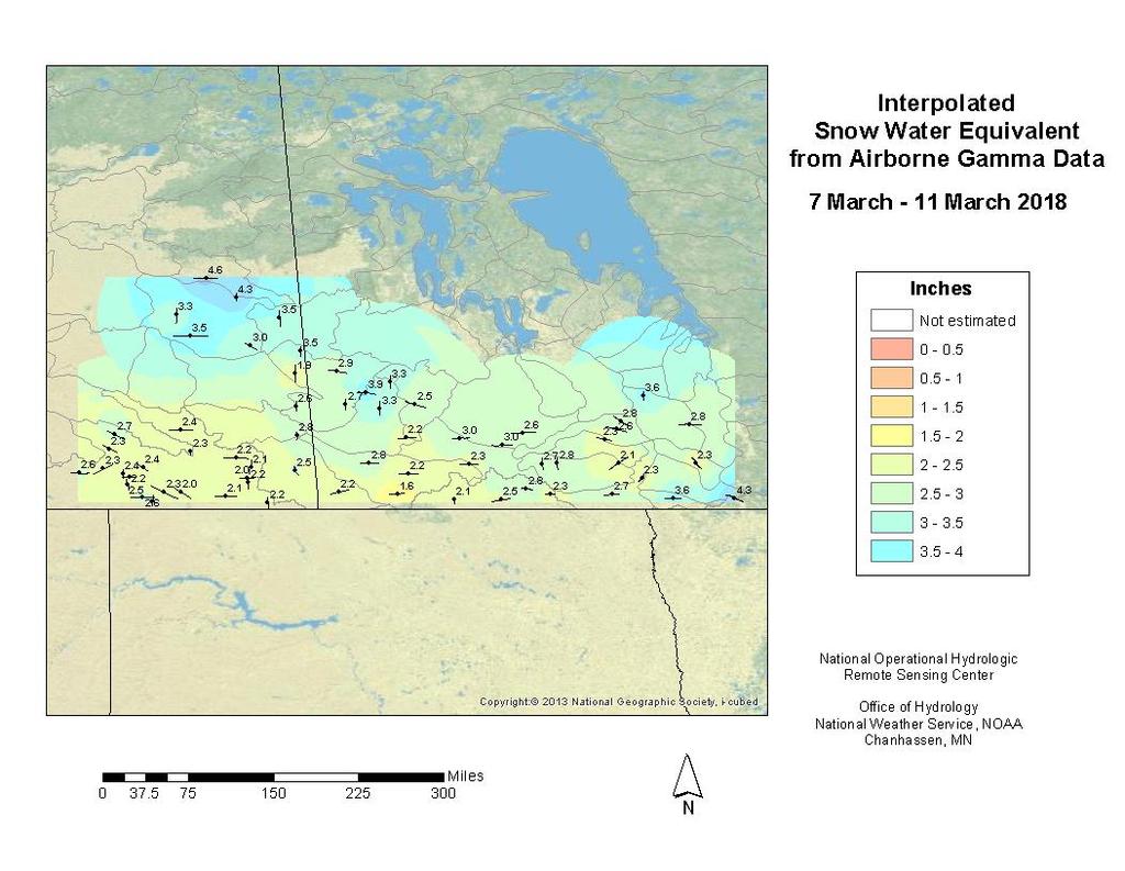 Page 7 of 21 Figure 4 Snow Water Equivalent in inches of water content based on Gamma Flight Survey.