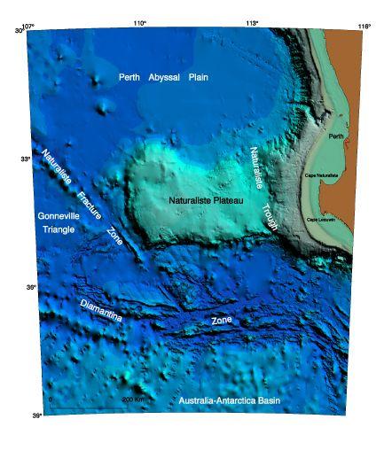 Flat or very gently sloping areas of the deep ocean floor.